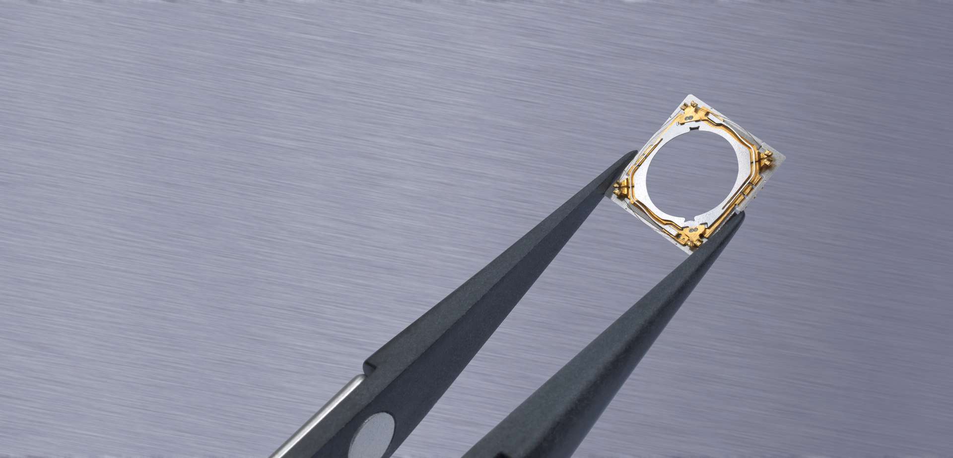 Actuator held by Tweezers